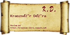 Krasznár Dóra névjegykártya